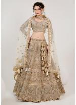 Net Light Brown Bridal Wear Embroidery Work Ready To Wear Lehenga Choli